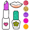 Beauty Drawing Pages Make Up Coloring Book Glitter 2.0