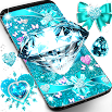 Carta da parati dal vivo glitter turchese blu diamante 16.0